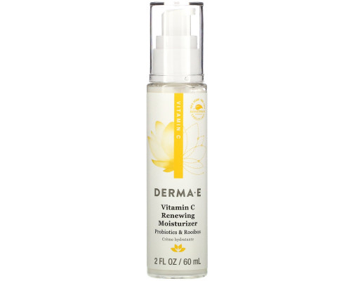 Derma E, Увлажнитель с омолаживающим эффектом с витамином C, пробиотиками и ройбушем, 2 жидк. унции (60 мл)
