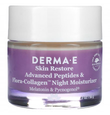 DERMA E, Ночное увлажняющее средство с пептидами и коллагеном с улучшенными свойствами, 56 г (2 унции)