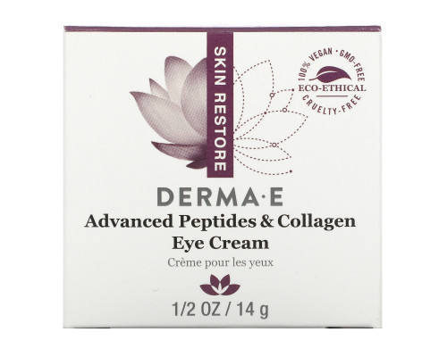 Derma E, Усовершенствованный крем для кожи вокруг глаз с пептидами и коллагеном, 1/2 унц. (14 г) Derma E, Усовершенствованный крем для кожи вокруг глаз с пептидами и коллагеном, 1/2 унц. (14 г)