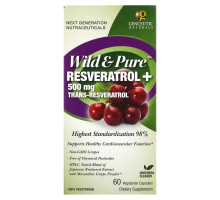 Genceutic Naturals, Чистый ресвератрол, 500 мг, 60 растительных капсул