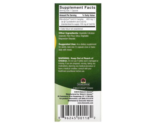 Genceutic Naturals, Коэнзим Q10 24 Часа, 100 мг, 60 капсул Genceutic Naturals, Коэнзим Q10 24 Часа, 100 мг, 60 капсул