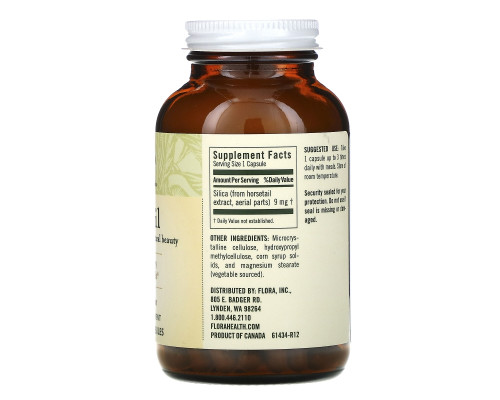 Flora, FloraSil, 90 вегетарианских капсул Flora, FloraSil, 90 вегетарианских капсул