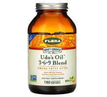 Flora, Udo's Choice, Udo's Oil 3·6·9 Смесь, 180 вегетарианских мягких капсул