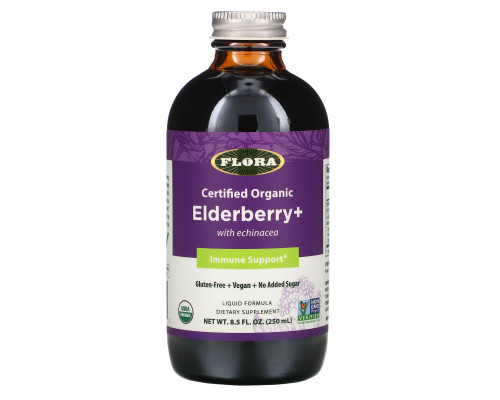 Flora, Certified Organic Elderberry +, 8.5 fl oz (250 ml) Flora, Certified Organic Elderberry +, 8.5 fl oz (250 ml)