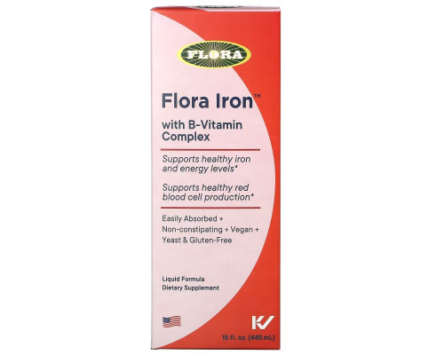 Flora, Iron with B-Vitamin Complex, 15 fl oz (445 ml) Flora, Iron with B-Vitamin Complex, 15 fl oz (445 ml)