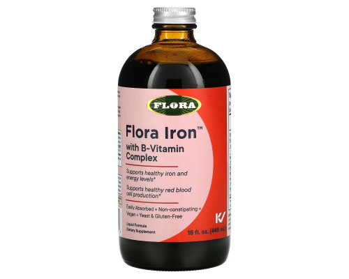 Flora, Iron with B-Vitamin Complex, 15 fl oz (445 ml) Flora, Iron with B-Vitamin Complex, 15 fl oz (445 ml)
