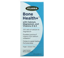 Flora, Bone Health+ with Calcium, Magnesium, and Vitamins D & K, Liquid, 8 fl oz (236 ml)