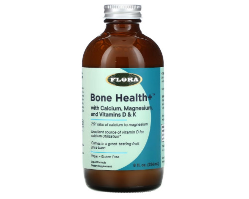 Flora, Bone Health+ with Calcium, Magnesium, and Vitamins D & K, Liquid, 8 fl oz (236 ml) Flora, Bone Health+ with Calcium, Magnesium, and Vitamins D & K, Liquid, 8 fl oz (236 ml)