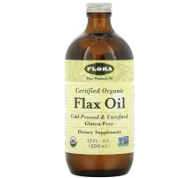 Flora, Сертифицированное органическое льняное масло ,17 жидких унций (500 мл)