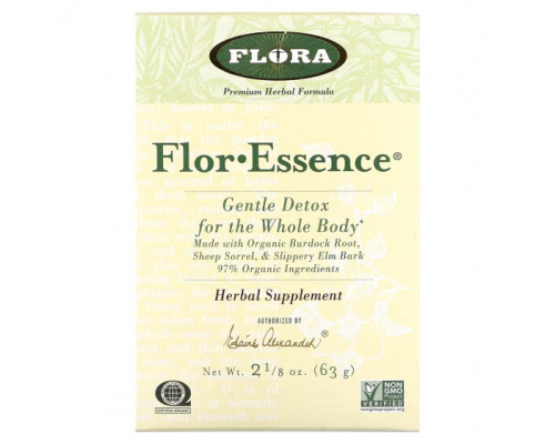 Травяные сборы и чаи Flora, Flor Essence, мягкий детокс для всего тела, 63 г (2 1/8 унции) Травяные сборы и чаи Flora, Flor Essence, мягкий детокс для всего тела, 63 г (2 1/8 унции)