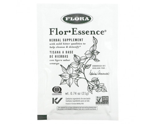 Травяные сборы и чаи Flora, Flor Essence, мягкий детокс для всего тела, 63 г (2 1/8 унции) Травяные сборы и чаи Flora, Flor Essence, мягкий детокс для всего тела, 63 г (2 1/8 унции)