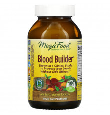 MegaFood, Blood Builder, Iron & Multivitamin Supplement, 180 Tablets