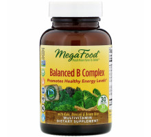 MegaFood, Сбалансированный комплекс витаминов В (Balanced B Complex), 30 таблеток
