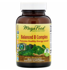 MegaFood, Сбалансированный комплекс витаминов В (Balanced B Complex), 30 таблеток