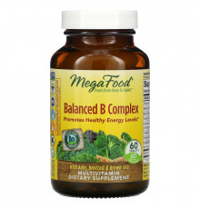 MegaFood, Сбалансированный комплекс витаминов В (Balanced B Complex), 60 таблеток