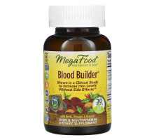 MegaFood, Blood Builder, Iron & Multivitamin Supplement, 30 Tablets