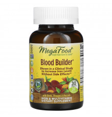 MegaFood, Blood Builder, Iron & Multivitamin Supplement, 30 Tablets