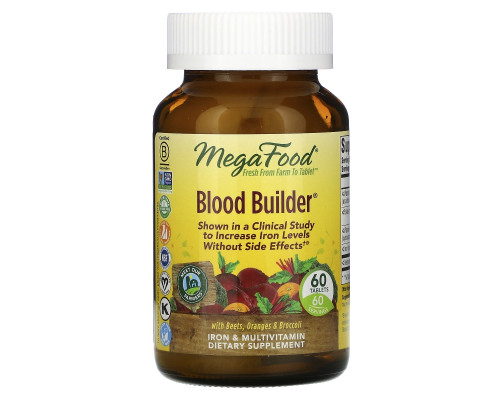MegaFood, Blood Builder, Iron & Multivitamin Supplement, 60 Tablets MegaFood, Blood Builder, Iron & Multivitamin Supplement, 60 Tablets