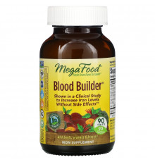 MegaFood, Blood Builder, Iron & Multivitamin Supplement, 90 Tablets