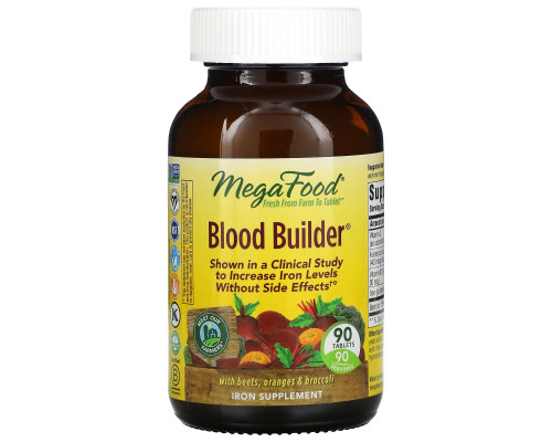 MegaFood, Blood Builder, Iron & Multivitamin Supplement, 90 Tablets MegaFood, Blood Builder, Iron & Multivitamin Supplement, 90 Tablets
