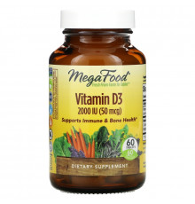 MegaFood, Vitamin D3, 2000 IU, 60 Tablets