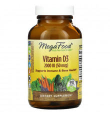 MegaFood, Витамин D3, 2000 IU, 90 таблеток