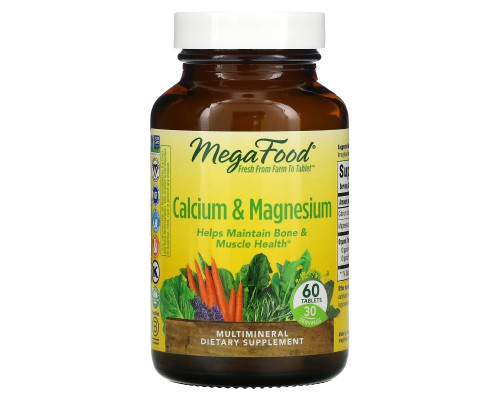 MegaFood, Calcium & Magnesium, 60 Tablets MegaFood, Calcium & Magnesium, 60 Tablets