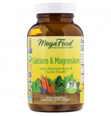 MegaFood, Кальций, магний и калий, 90 таблеток