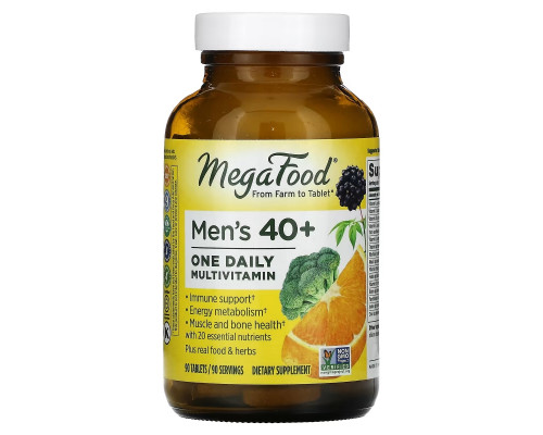 MegaFood, Men's 40+ One Daily Multivitamin, 90 Tablets MegaFood, Men's 40+ One Daily Multivitamin, 90 Tablets