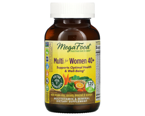 MegaFood, Мультивитамины для женщин 40+, 120 таблеток MegaFood, Мультивитамины для женщин 40+, 120 таблеток