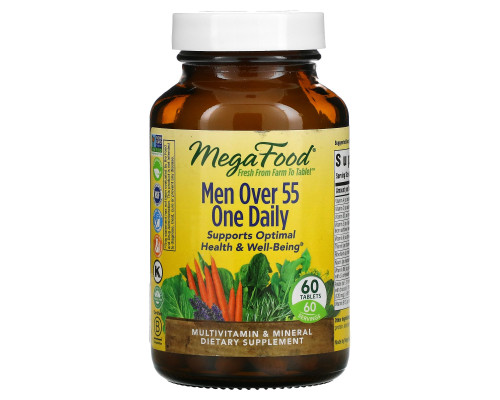 MegaFood, Men Over 55 One Daily, Multivitamin & Mineral, 60 Tablets MegaFood, Men Over 55 One Daily, Multivitamin & Mineral, 60 Tablets
