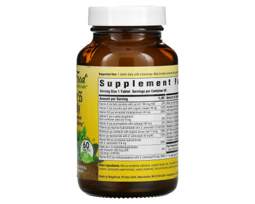 MegaFood, Men Over 55 One Daily, Multivitamin & Mineral, 60 Tablets MegaFood, Men Over 55 One Daily, Multivitamin & Mineral, 60 Tablets