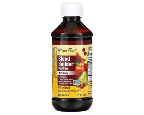 MegaFood, Blood Builder Liquid Iron, Once Daily, Orchard Fruit, 7.7 fl oz (230 ml) MegaFood, Blood Builder Liquid Iron, Once Daily, Orchard Fruit, 7.7 fl oz (230 ml)