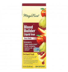 MegaFood, Blood Builder Liquid Iron, Once Daily, Orchard Fruit, 15.8 fl oz (470 ml)