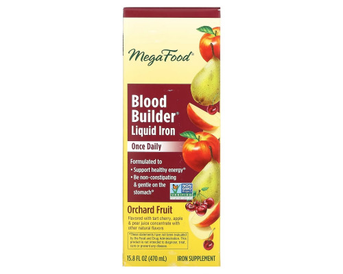 MegaFood, Blood Builder Liquid Iron, Once Daily, Orchard Fruit, 15.8 fl oz (470 ml) MegaFood, Blood Builder Liquid Iron, Once Daily, Orchard Fruit, 15.8 fl oz (470 ml)