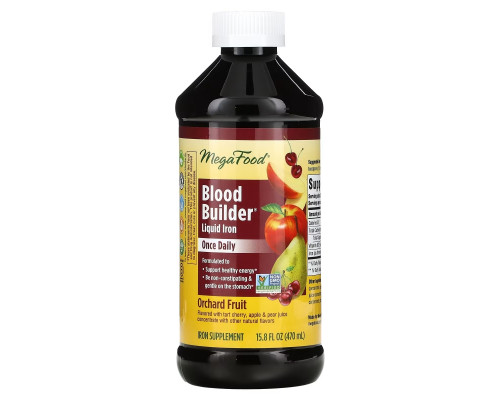 MegaFood, Blood Builder Liquid Iron, Once Daily, Orchard Fruit, 15.8 fl oz (470 ml) MegaFood, Blood Builder Liquid Iron, Once Daily, Orchard Fruit, 15.8 fl oz (470 ml)