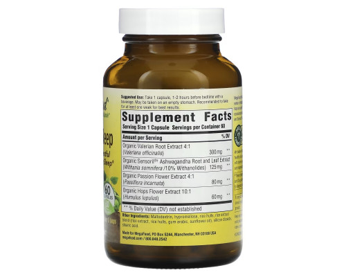 MegaFood, Herbal Sleep, 60 Capsules MegaFood, Herbal Sleep, 60 Capsules
