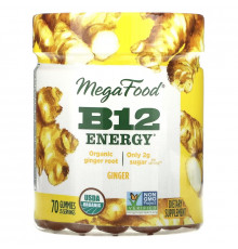 MegaFood, B12 Energy, Ginger, 70 Gummies