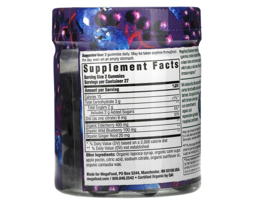 MegaFood, Elderberry Immune Support, Berry, 54 Gummies MegaFood, Elderberry Immune Support, Berry, 54 Gummies