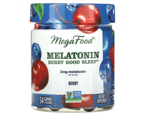 БАДы MegaFood, Мелатонин Berry Good Sleep, ягодный, 1,5 мг, 54 жевательные таблетки БАДы MegaFood, Мелатонин Berry Good Sleep, ягодный, 1,5 мг, 54 жевательные таблетки