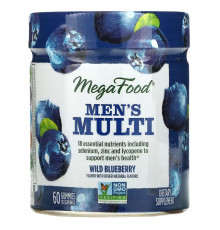 MegaFood, Men's Multi, Wild Blueberry, 60 Gummies