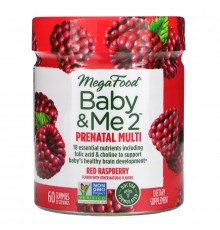 MegaFood, Baby & Me 2, Prenatal Multivitamin, Red Raspberry, 60 Gummies