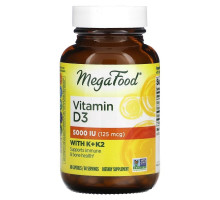 MegaFood, Vitamin D3, 125 mcg (5,000 IU), 60 Capsules