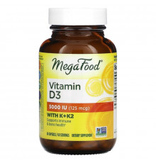 MegaFood, Vitamin D3, 125 mcg (5,000 IU), 60 Capsules