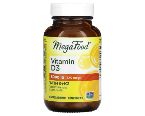 MegaFood, Vitamin D3, 125 mcg (5,000 IU), 60 Capsules MegaFood, Vitamin D3, 125 mcg (5,000 IU), 60 Capsules