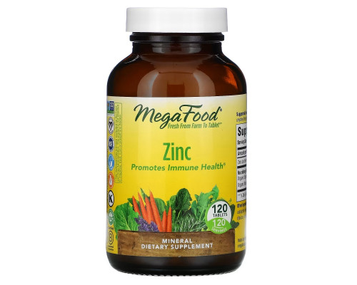 MegaFood, Zinc, 120 Tablets MegaFood, Zinc, 120 Tablets