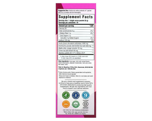 MegaFood, Digestive Health, Water Enhancer, Guava Passion Fruit Kombucha, 10 Packets, 0.21 oz (6 g) Each MegaFood, Digestive Health, Water Enhancer, Guava Passion Fruit Kombucha, 10 Packets, 0.21 oz (6 g) Each