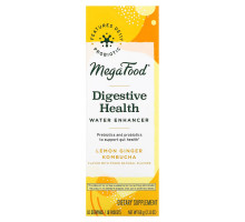 MegaFood, Digestive Health, Water Enhancer, Lemon Ginger Kombucha, 10 Packets, 0.21 oz (6 g) Each