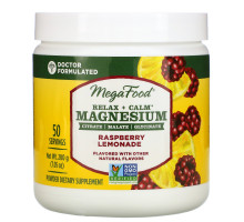 MegaFood, Relax + Calm Magnesium, Raspberry Lemonade, 7.05 oz (200 g)