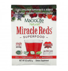 Macrolife Naturals, Miracle Reds, Superfood, Goji- Pomegranate- Acai- Mangosteen,  9.4 g